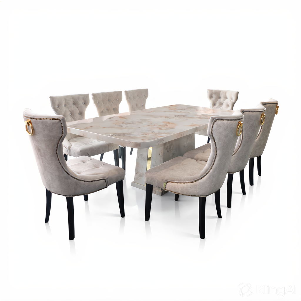 Marcella 6s/8s Marble Dining Set | 71-17