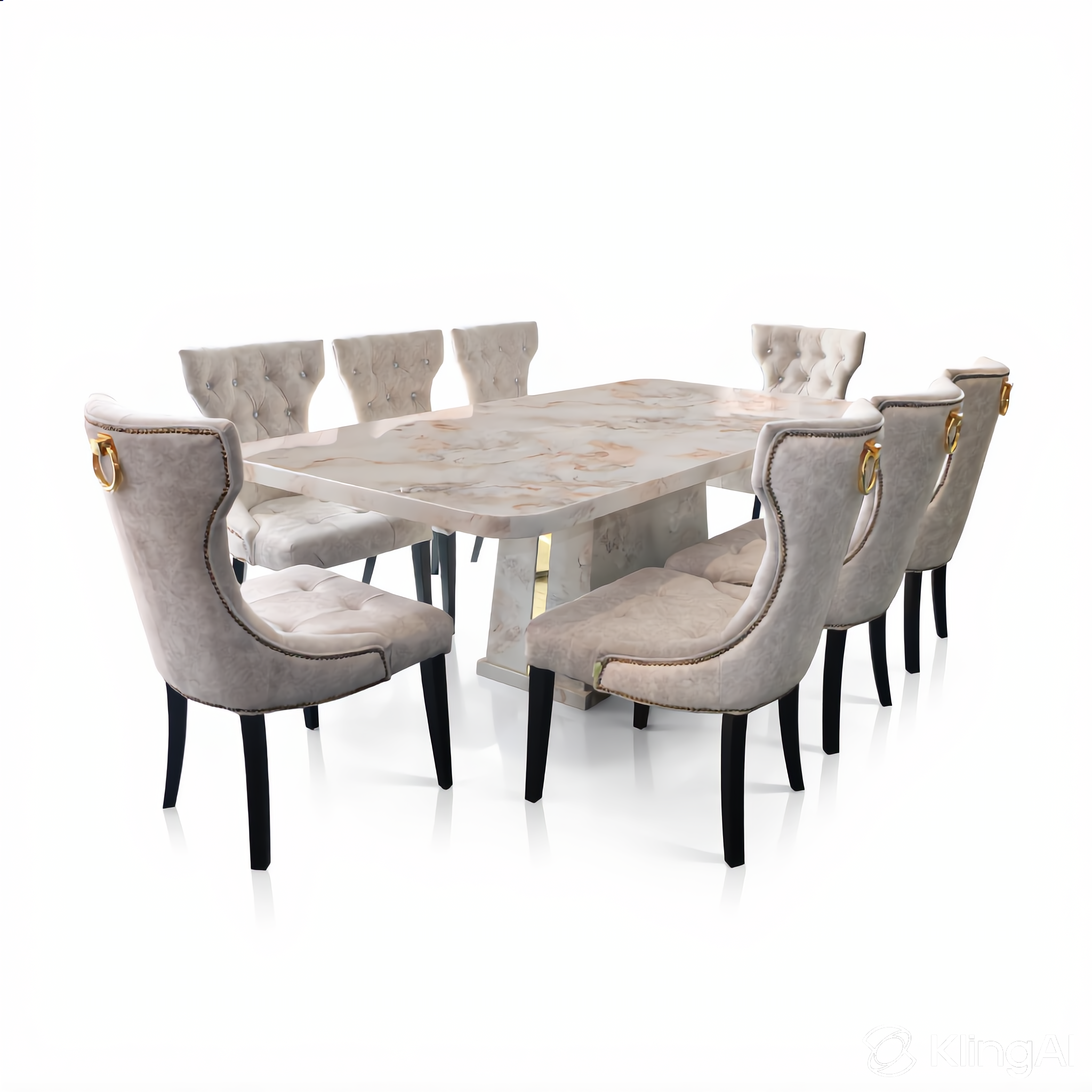 Marcella 6s/8s Marble Dining Set | 71-17