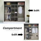 Diamond White Bedroom Set-Bedframe +Wardrobe +Dressing Table&Stool +Side Table