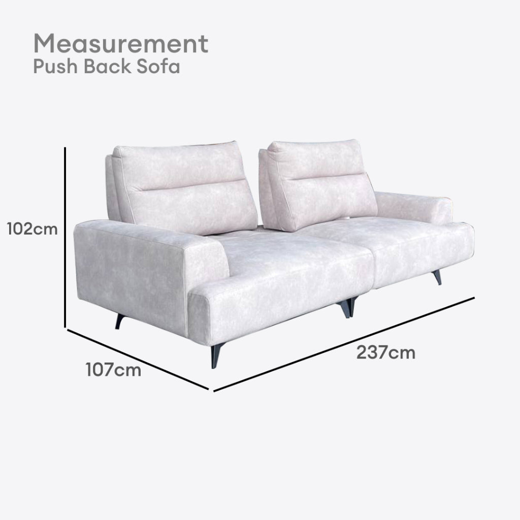 Laurent 3 Seaters Push back Sofa