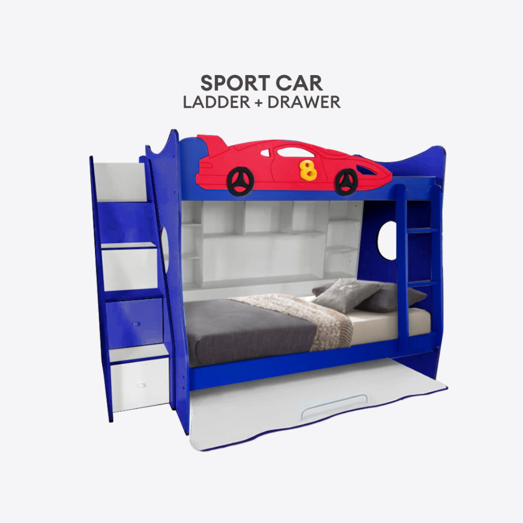 Ze Children Double Decker Bedframe | Hello Kitty/Sports Car | 131-01/02