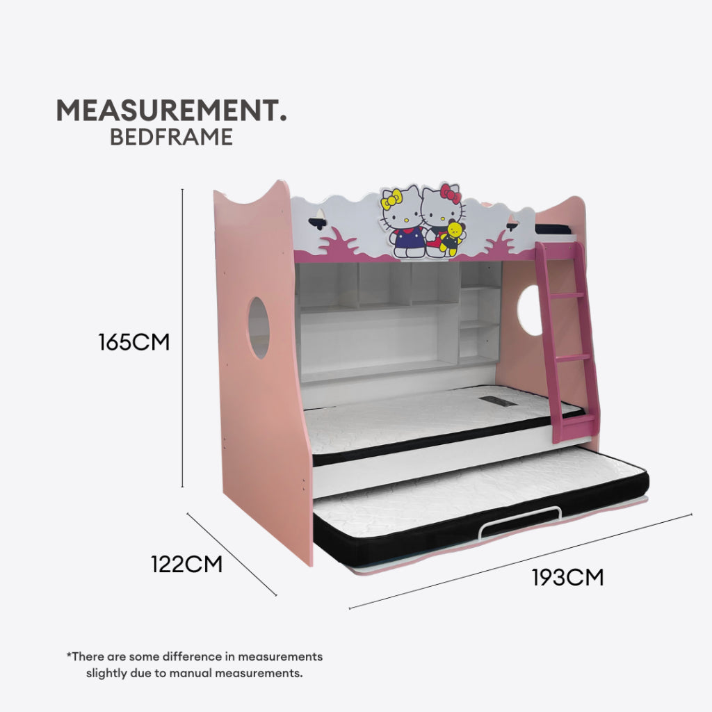 Ze Children Double Decker Bedframe | Hello Kitty/Sports Car | 131-01/02