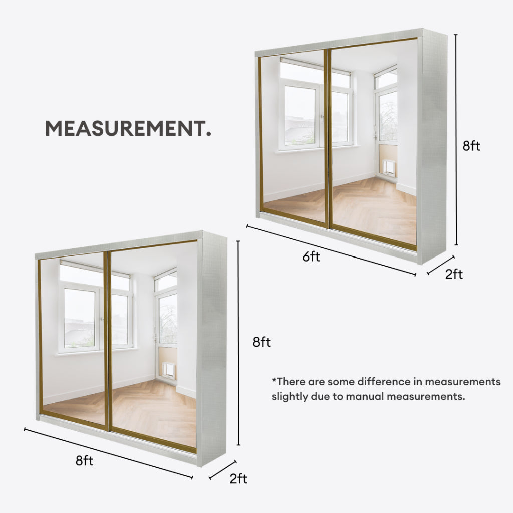 Gold Frame Anti-Jump Sliding Door Wardrobe