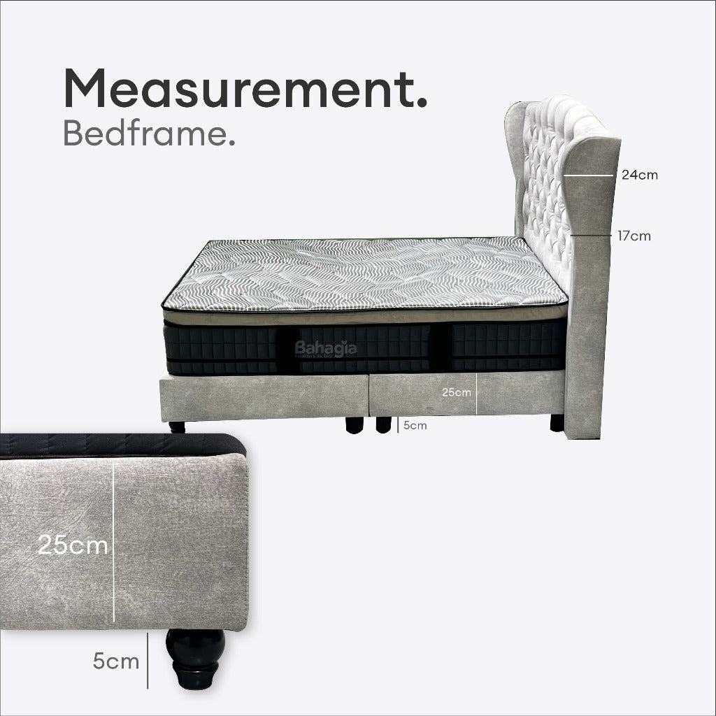 Bridgert Chesterfield King/Queen Bedframe | 142-08