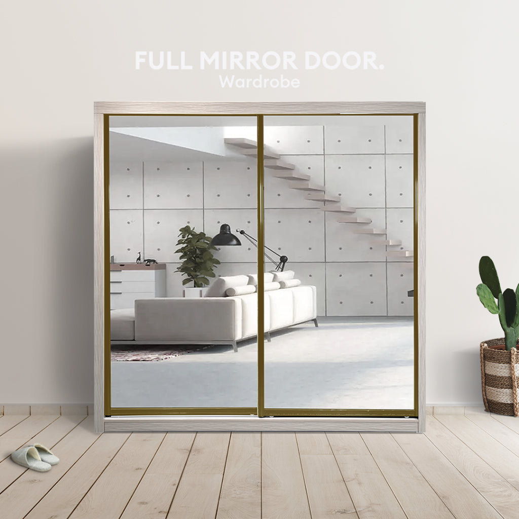 Gold Frame Anti-Jump Sliding Door Wardrobe