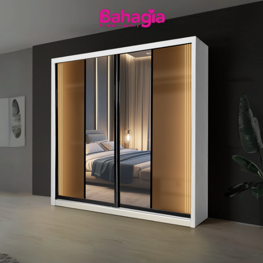 Vaten LED light Anti-Jump Sliding Doors Wardrobe