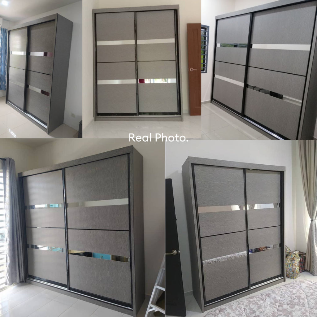 Utopia 8X8ft Anti-Jump Sliding Door Wardrobe | B 140-04