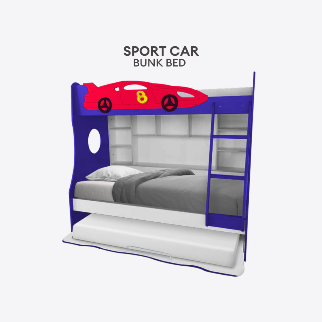 Ze Children Double Decker Bedframe | Hello Kitty/Sports Car | 131-01/02