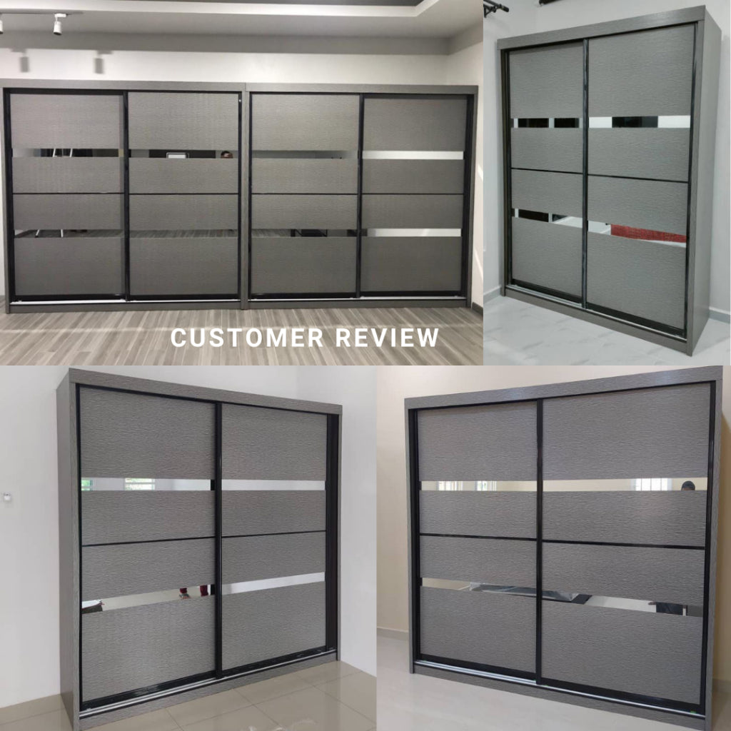 Utopia 8X8ft Anti-Jump Sliding Door Wardrobe | B 140-04