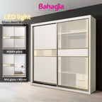 Kolva 8/6/5x8ft LED light Anti-Jump Sliding Doors Wardrobe | 140-28