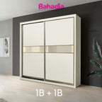 Kolva 8/6/5x8ft LED light Anti-Jump Sliding Doors Wardrobe | 140-28