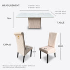 Jaslene 6/8s Marble Dining Set | 156-52
