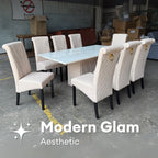 Jaslene 6/8s Marble Dining Set | 156-52