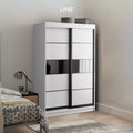 Ninaa 4x6ft Black Frame Sliding Wardrobe | 150-16
