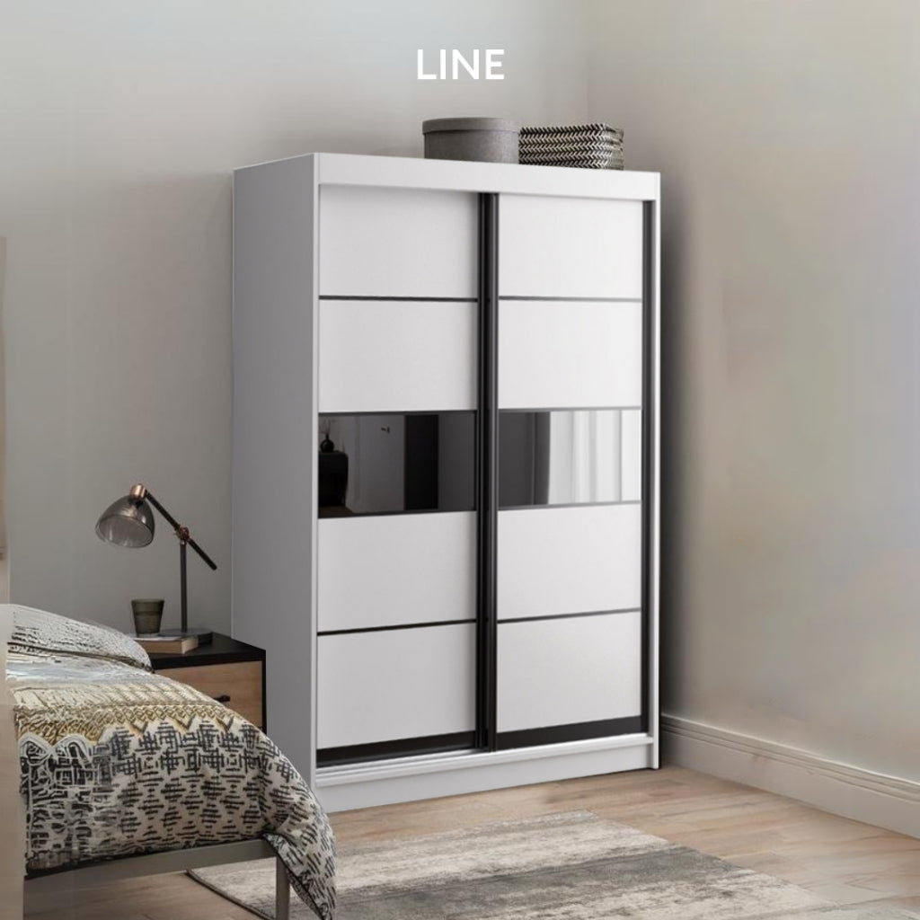 Ninaa 4x6ft Black Frame Sliding Wardrobe | 150-16