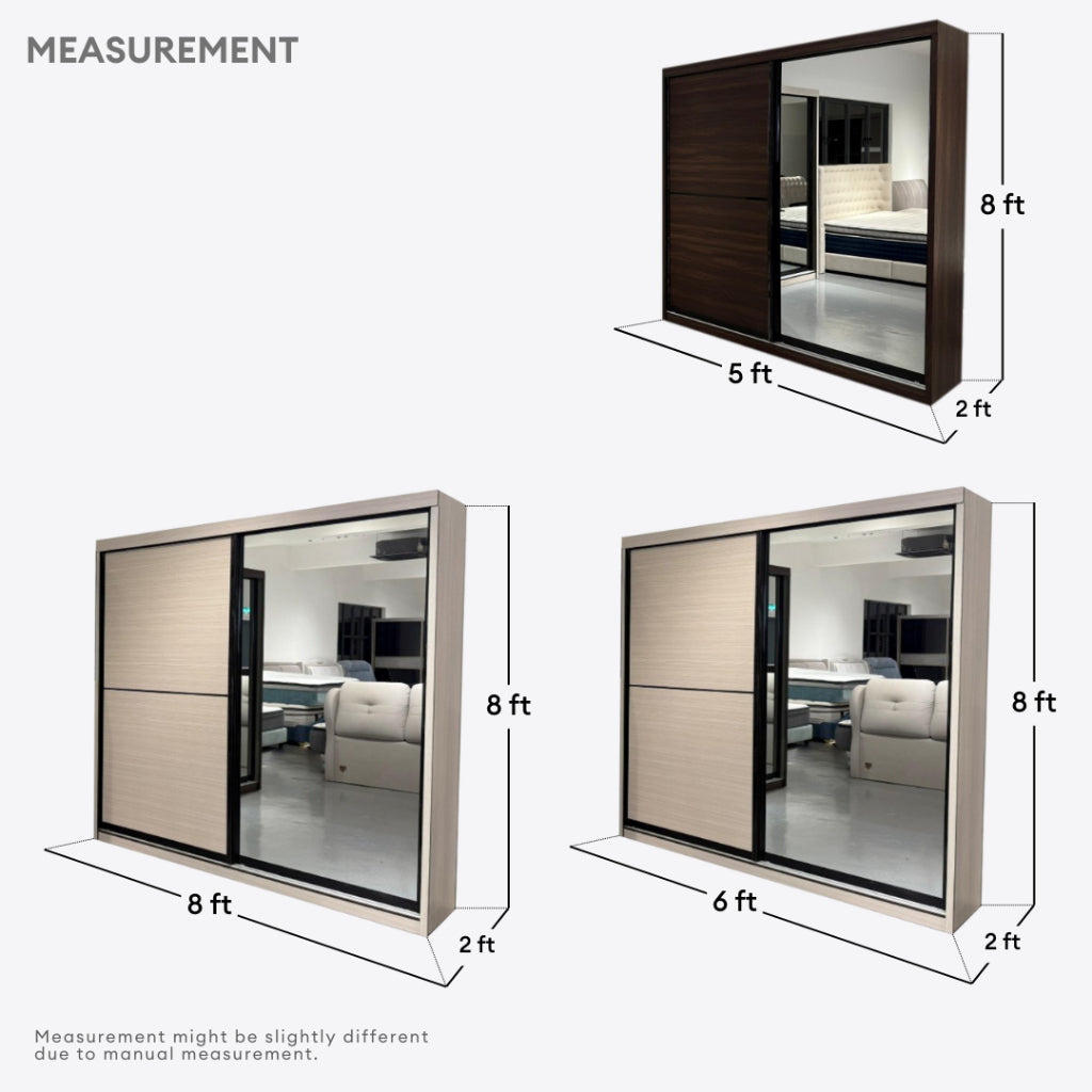 Novo 8/6/5x8ft Anti Jump Sliding Doors Wardrobe | 140-39