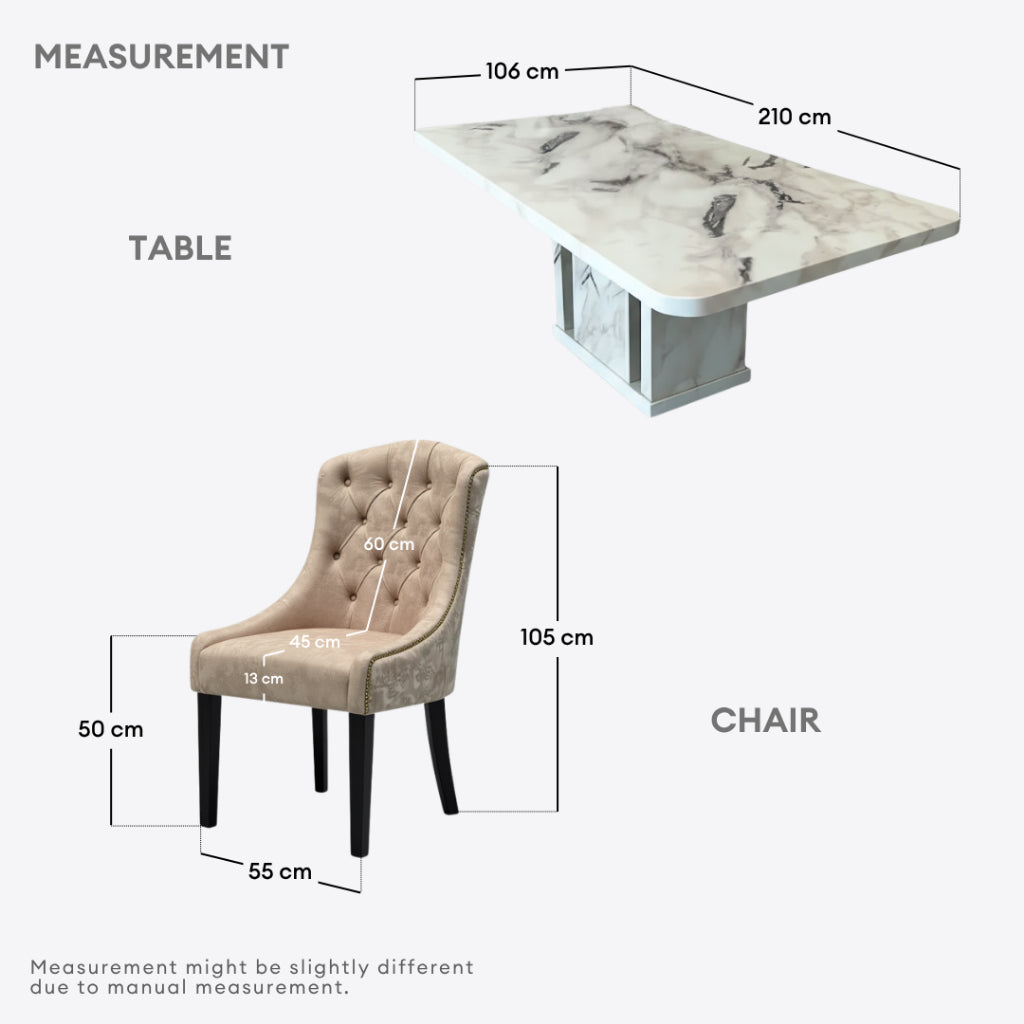Yvonne 8s Marble Dining Table | 96-18