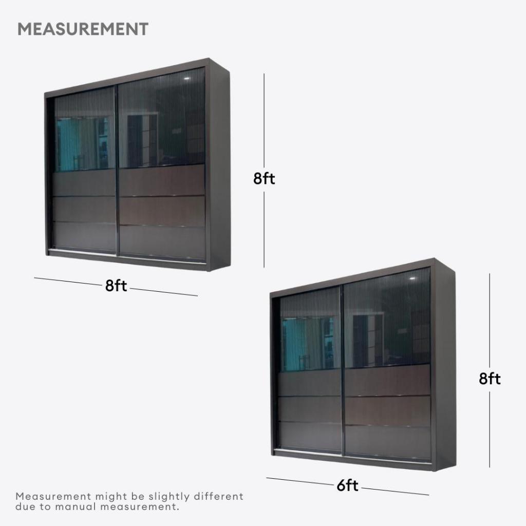Malix 8/6x8ft Anti-Jump Sliding Door Wardrobe | 131-08