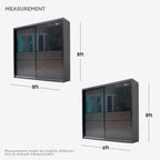 Malix 8/6x8ft Anti-Jump Sliding Door Wardrobe | 131-08