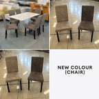 Jadore Smoke 6s Marble Table Dining Set | 65-24