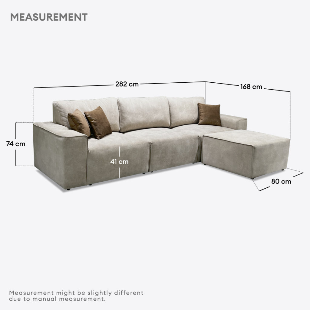 Lewis 3 Seaters Sofa + Ottoman | 108-15