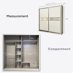 Kolva 8/6/5x8ft LED light Anti-Jump Sliding Doors Wardrobe | 140-28