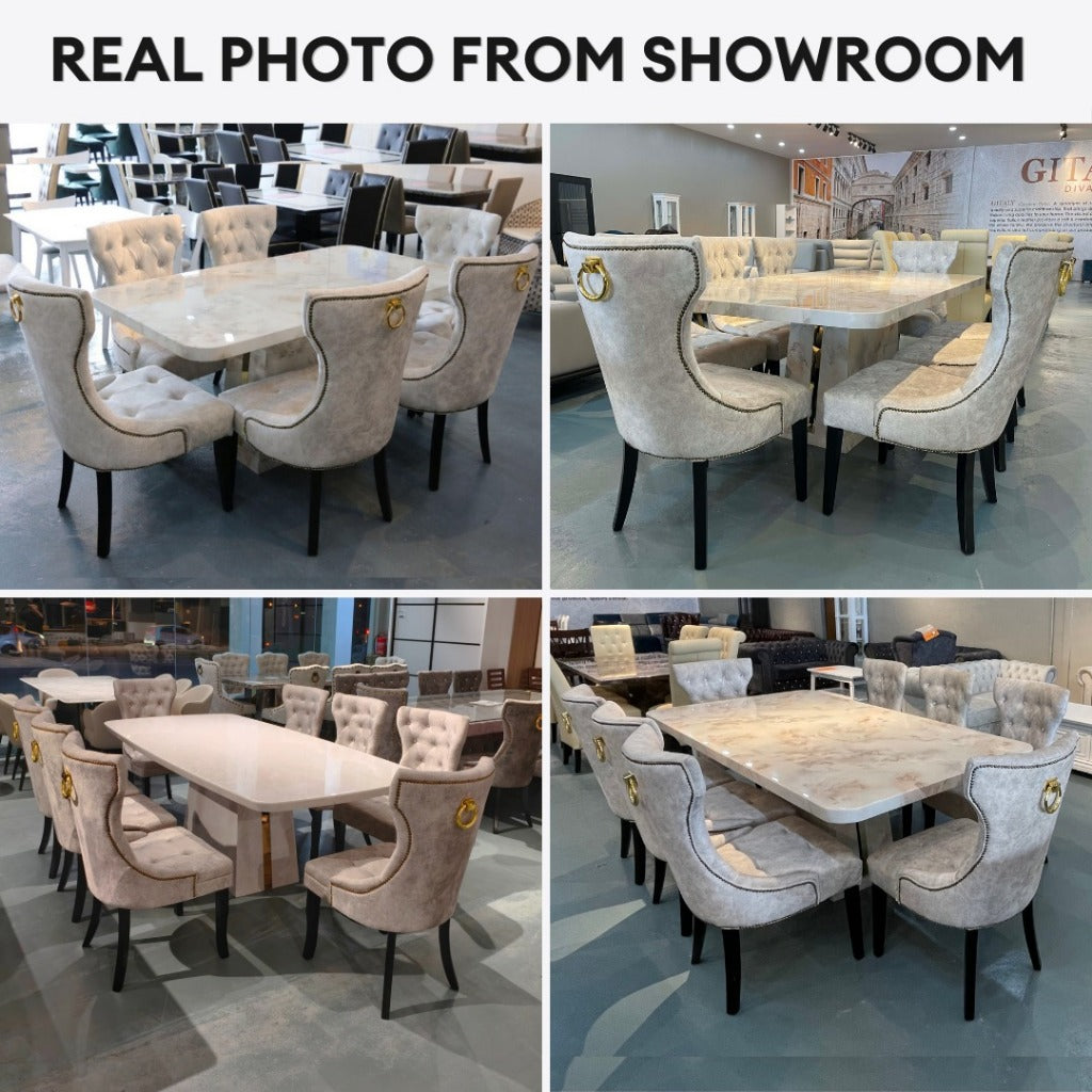 Leona Marble Dining Table - 6/8s | 71-17