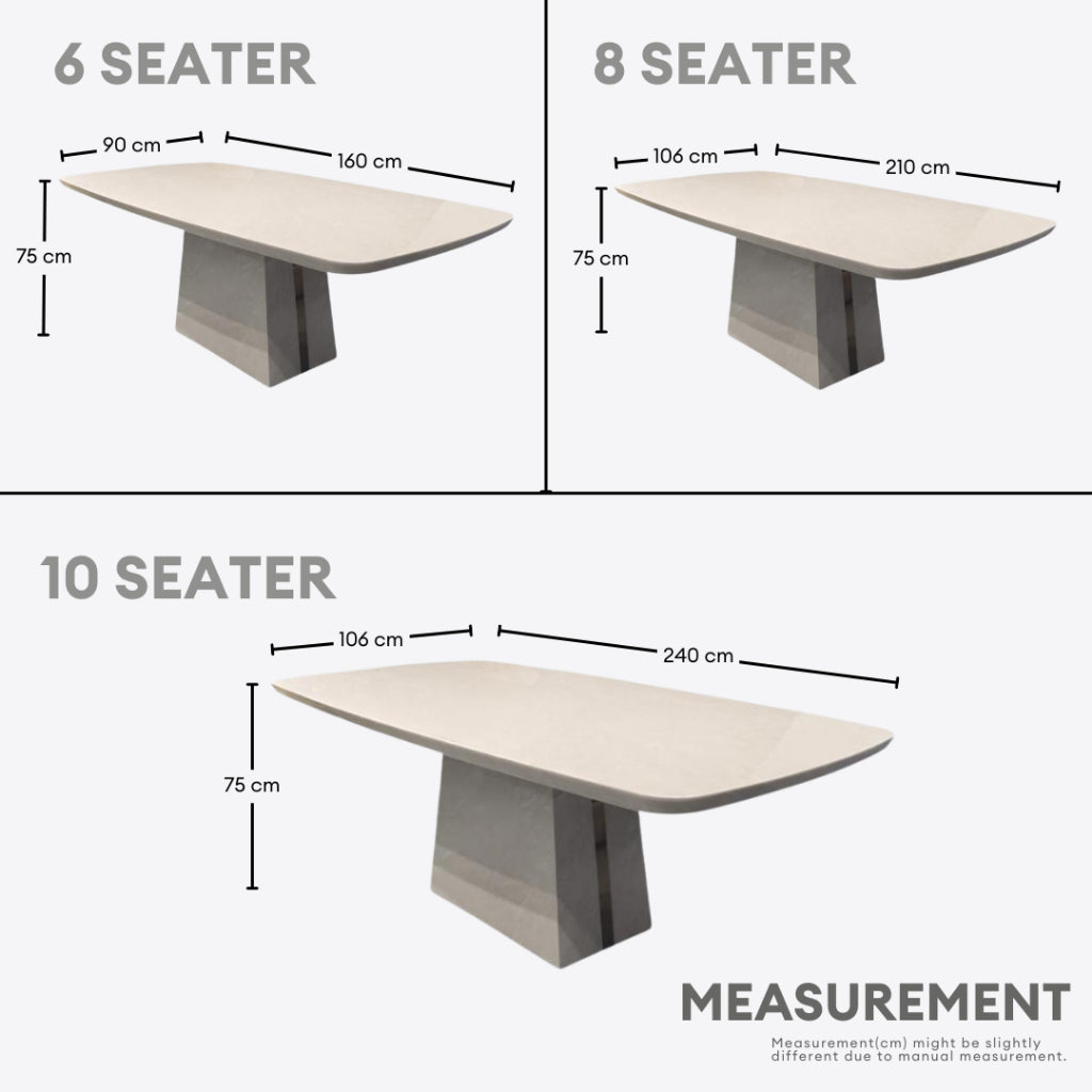 Louise Marble Dining Table - 6/8/10s | LC05-01