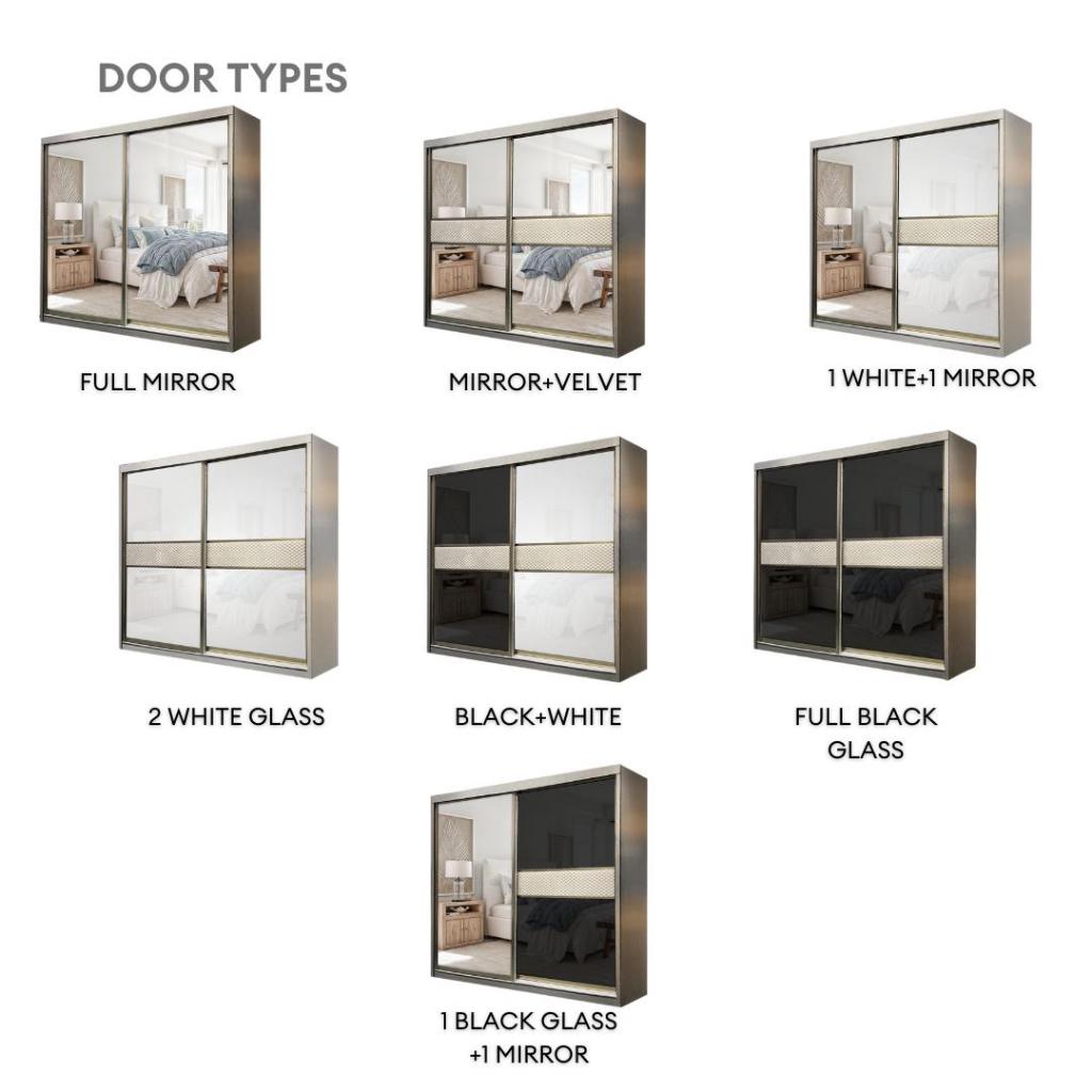 Miya 8/6/5x8ft Anti-Jump Sliding Doors Wardrobe | 140-09