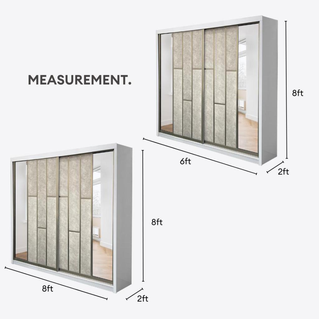 Diamond 8/6x8ft Anti Jump Sliding Doors Wardrobe | 131-21