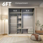 Diamond 8/6x8ft Anti Jump Sliding Doors Wardrobe | 131-21