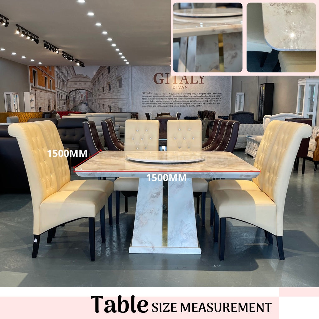Orion Marble 8s Square Dining Table | 87-08