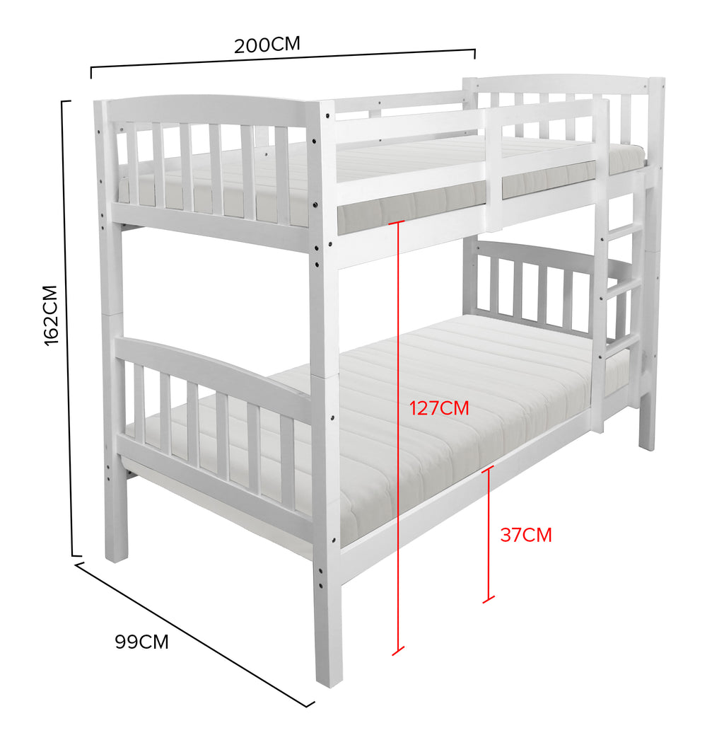 Ze Rubix Bunk Bed Bedframe FREE 2 Mattreses | 126-5005