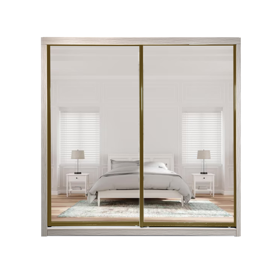 Gold Frame Anti-Jump Sliding Door Wardrobe