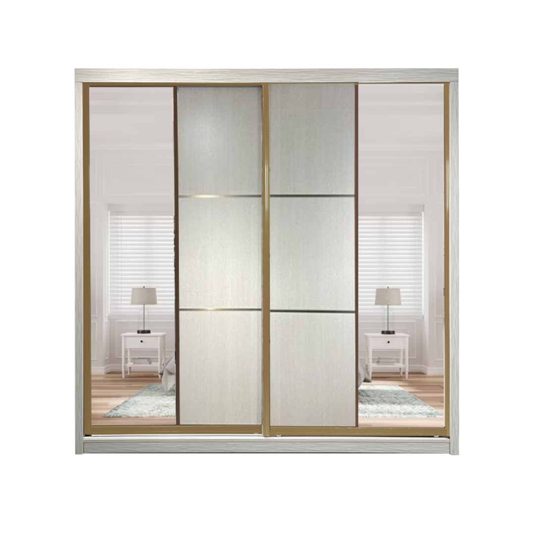 Gold Frame Anti-Jump Sliding Door Wardrobe