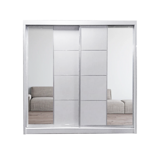 Silver Frame Anti-Jump Sliding Door Wardrobe